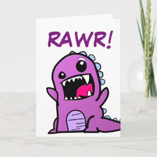 Rawr! Cartão de Aniversário Feliz do Dinosaur