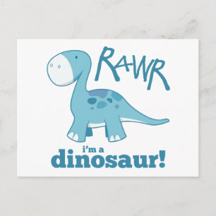 RAWR Eu sou um Dinossauro Diplodocuments Cartões p