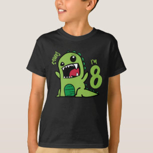 Rawr Eu tenho 8 anos, Camisa de Dinossauro de Aniv