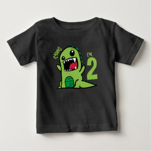 Rawr I'm 2, 2º aniversário Camisa de Dinossauro 