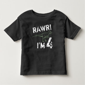 RAWR! Sou 4 - Camisa de aniversário do dinossauro