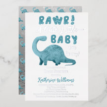 Rawr Um Bebezinho Fofo a Caminho Chuveiro de Dinos