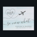 Reagendamento de Casamento na Praia Anúncio Divert<br><div class="desc">Anúncio de cartão postal de adiamento de casamento em destino de praia informa aos seus convidados de uma forma engraçada e divertida que o local ou data do casamento (ou ambos) precisam ser remarcados ou alterados devido às restrições de viagem, enquanto você ainda está descobrindo como alterar os planos de...</div>