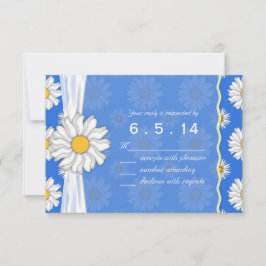 Real Blue e White Daisy Floral RSVP