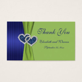 Real Blue Pleats e Chartreuse Damask Favor Tag