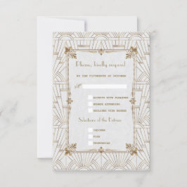Real Fleur-de-Lis Art Deco Dourado White 20s RSVP