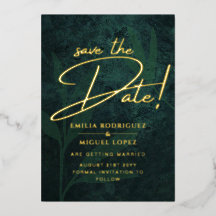 Real GOLD FOIL Emerald Green Salve a data de casam