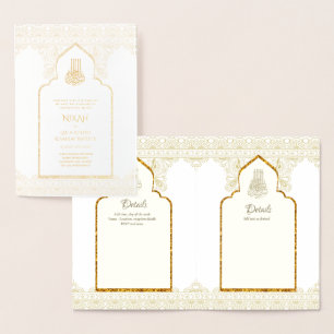 REAL Gold Foil Musculoso Convite para Casamento Is