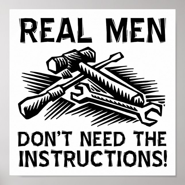 Real Men Engraçado Poster (Frente)