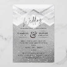 REAL SILVER FOIL All-in-1 Wedding QR Code Glam