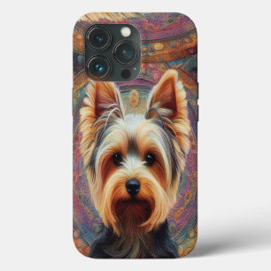 Realista Yorkshire Terrier Dog Fronteira Colorida