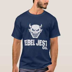 Rebel Jester Co. – Camiseta com Logotipo Devil Gri