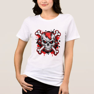 Rebel Skull Rock & Roll Logotipo de Banda T-Shirt