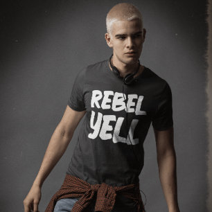 REBEL YELL dos anos 80 VINTAGE Men-Shirt T-shirts