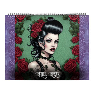 Rebelde Rosas por Ivy e Bat Art Calendário