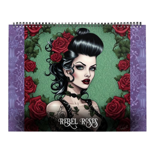 Rebelde Rosas por Ivy e Bat Art Calendário (Capa)