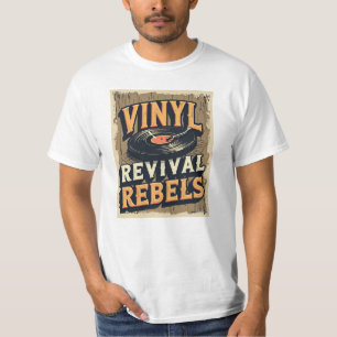 Rebeldes de Vinil - T-Shirt do Lover de Música Ret