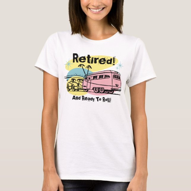 Reboque retro t-shirt aposentado (Frente)