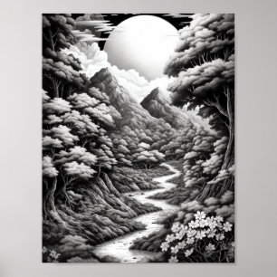 Recaxando Poster de Coloração de Paisagem