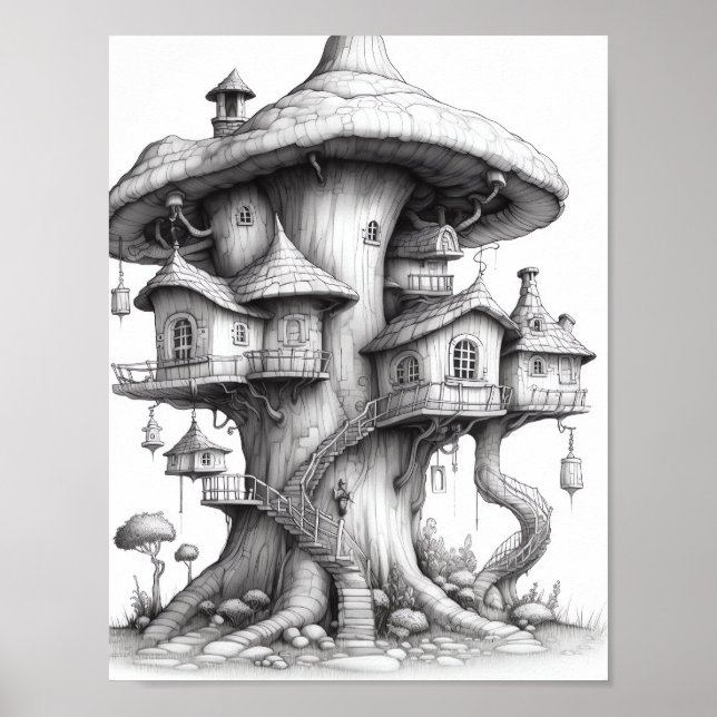 Recaxando Poster de Coloração de Paisagem (Frente)