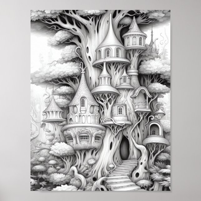 Recaxando Poster de Coloração de Paisagem (Frente)
