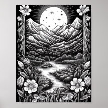 Recaxando Poster de Coloração de Paisagem