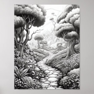 Recaxando Poster de Coloração de Paisagem