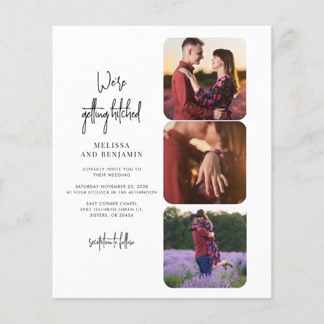 Recebendo Convite para Casamento de Colagem de Fot (Frente)