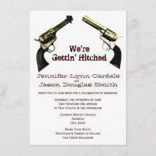 Recebendo Convites de Casamento de Armas de Cowboy