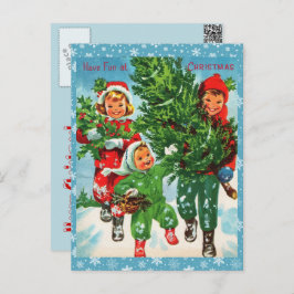 Recebendo o cartão postal da árvore de Natal