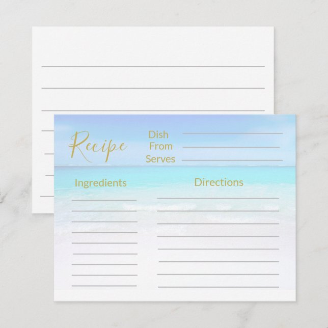 Receita Cena da Praia do Oceano Azul Marinho  (Frente/Verso)