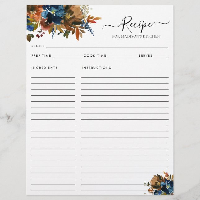 Receita da Cozinha Azul Terracotta de Marinho Flor (Frente)