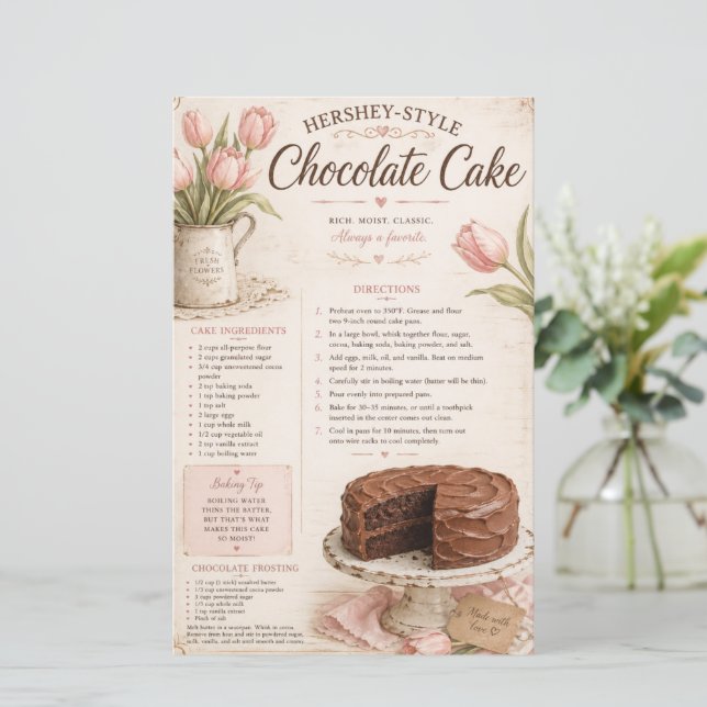 Receita de Bolo de Chocolate ao Estilo Hershey, Tu (Em pé/Frente)