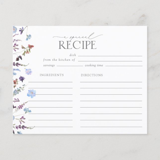 Receita de Chá de Panela Dusty Blue Wildflower (Frente)