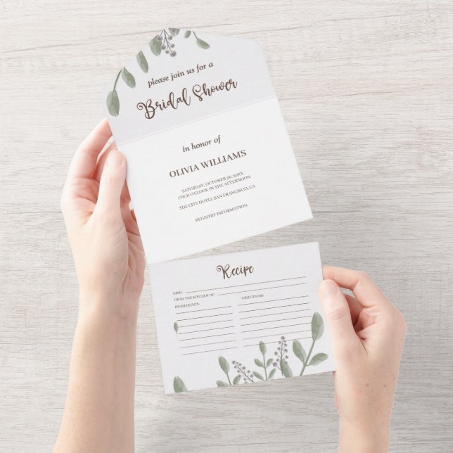 Receita de Chá de panela Floral Greenery Watercolo (Aba destacável)