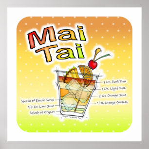 RECEITA DE COQUETEL MAI TAI POSTERS E IMPRESSÕES D