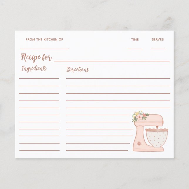 Receita de Mixer de Pão de Cozinha Rosa (Frente)