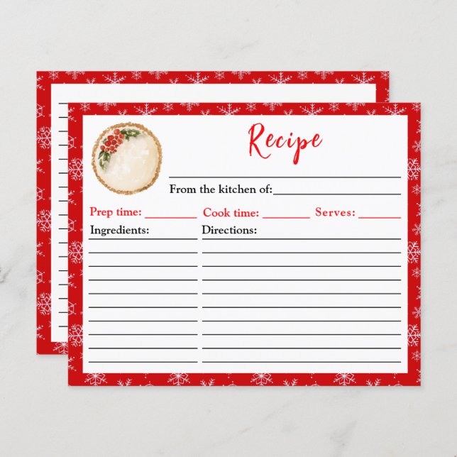 Receita de Natal Feriada (Frente/Verso)