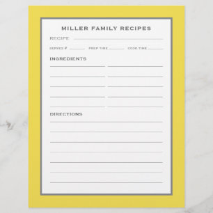 Receita de Nome da Família Simples Amarelo e Ci