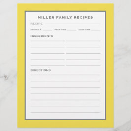 Receita de Nome da Família | Simples Amarelo e Cin