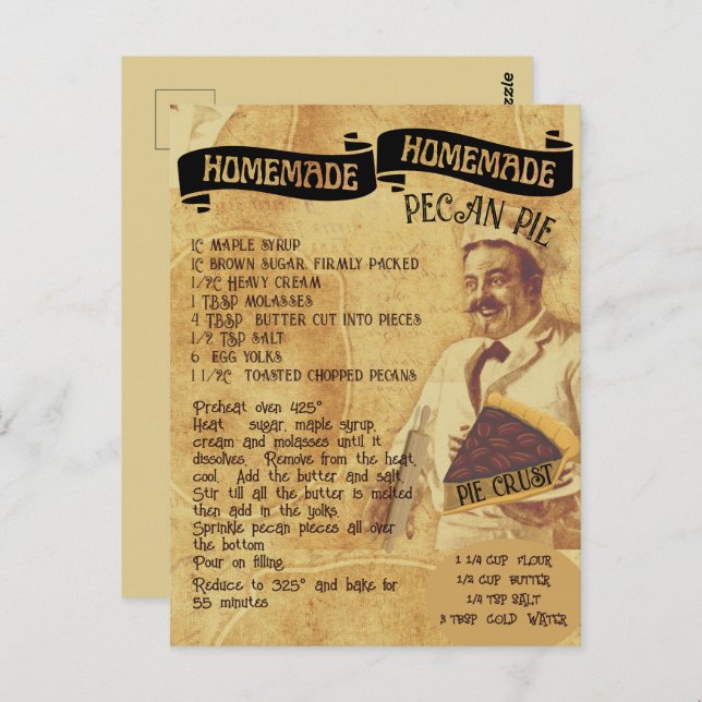 Receita de Pie de Natal Tradicional | Cartão posta (Frente/Verso)