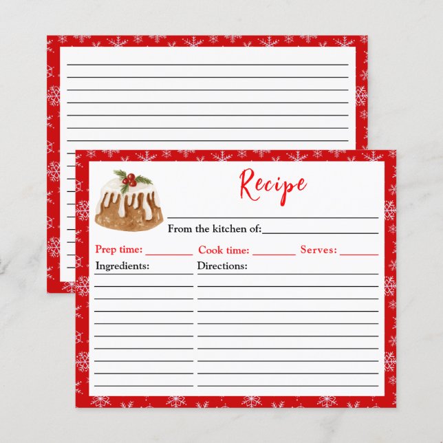 Receita de Pudim de Natal para Confeitaria de Feri (Frente/Verso)