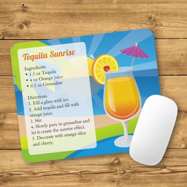 Receita de Tequila Sunrise para Mousepad (Criador carregado)