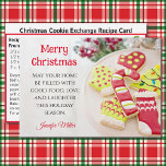 Receita de Troca de Cookies Físicos Natal 3 x 5<br><div class="desc">Que ideia divertida de trocar receitas com amigos. Personalize com sua receita favorita ou use esta. Conveniente tamanho 3 x 5. Você tem a opção do envelope NO se você pretende entregá-lo pessoalmente.</div>