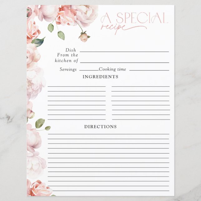 Receita do Chá de panela de Aquarela Floral Cor-de (Frente)