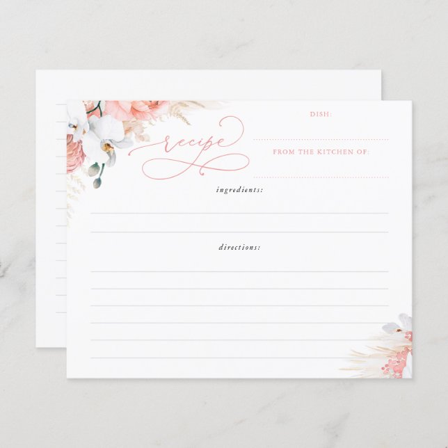 Receita do Chá de panela de Boho Floral Rosa Suave (Frente/Verso)