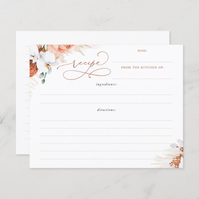 Receita do Chá de panela de Boho Floral Terracotta (Frente/Verso)