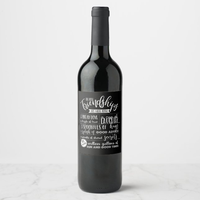 receita do rótulo da garrafa de vinho dos melhores (Frente)