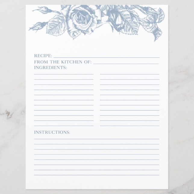 Receita Floral Azul Dusty (Frente)