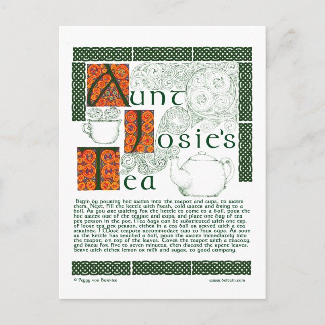 Receita irlandesa de chá em cartões postais de kno (Frente)